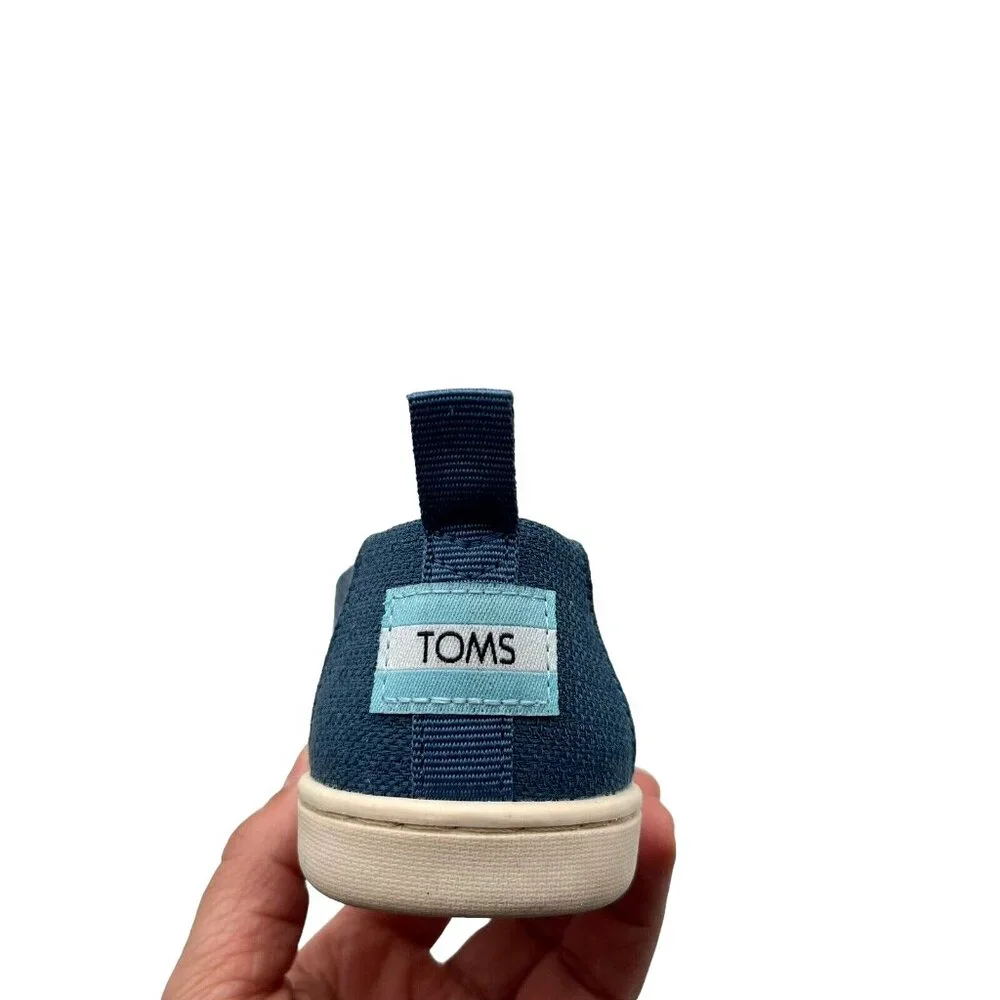 Toms Little Girls Alpargata Slip-on Shoes Size 12 Ocen Blue Lightweight & Comfy